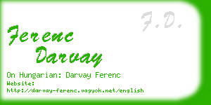 ferenc darvay business card